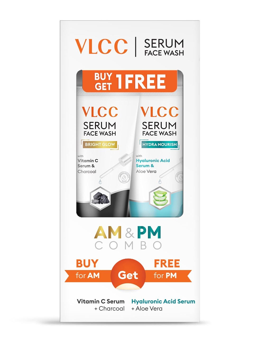 VLCC Vitamin C & Charcoal Serum Facewash for AM & Aloe Vera Serum Facewash for PM, Multi
VLCC Vitamin C & Charcoal Serum Facewash for AM & Aloe Vera Serum Facewash for PM, Multi
