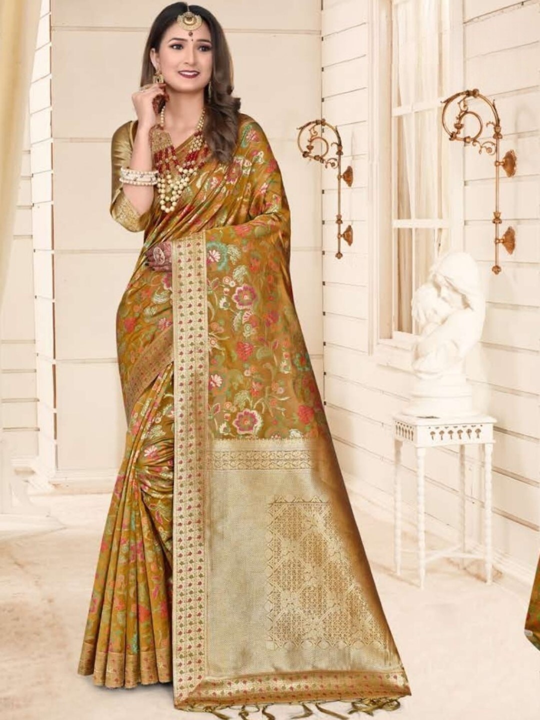 Amoha Silk Ethnic Motifs Printed Woven Design Zari Pure Silk Tussar Saree, Brown
Amoha Silk Ethnic Motifs Printed Woven Design Zari Pure Silk Tussar Saree, Brown