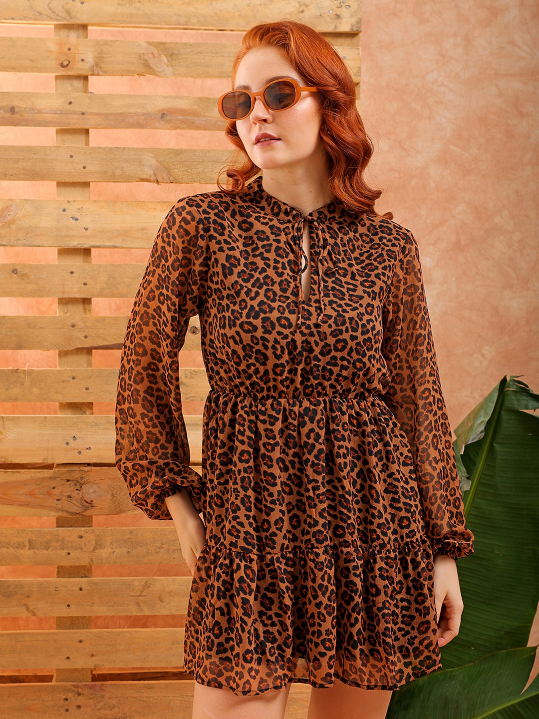 Freehand by The Indian Garage Co Animal Print Tie-Up Neck Fit Flare Midi Dress, Brown
Freehand by The Indian Garage Co Animal Print Tie-Up Neck Fit Flare Midi Dress, Brown
