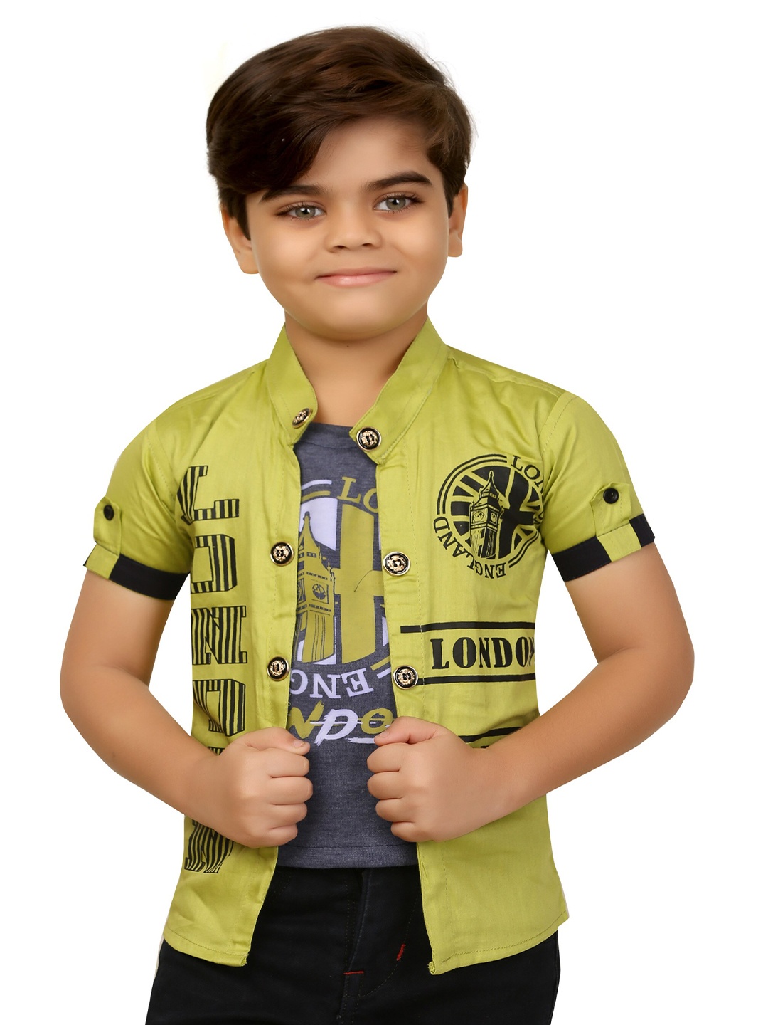 BAESD Boys Typography Printed Mandarin Collar Tailored Jacket With Attached T-shirt, Green
BAESD Boys Typography Printed Mandarin Collar Tailored Jacket With Attached T-shirt, Green