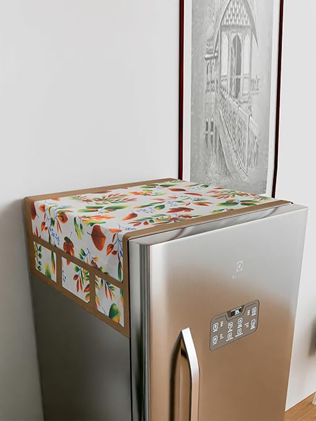 Dakshya Industries 3 Pieces Green & White Printed Fridge Top Cover With Handle Covers
Dakshya Industries 3 Pieces Green & White Printed Fridge Top Cover With Handle Covers