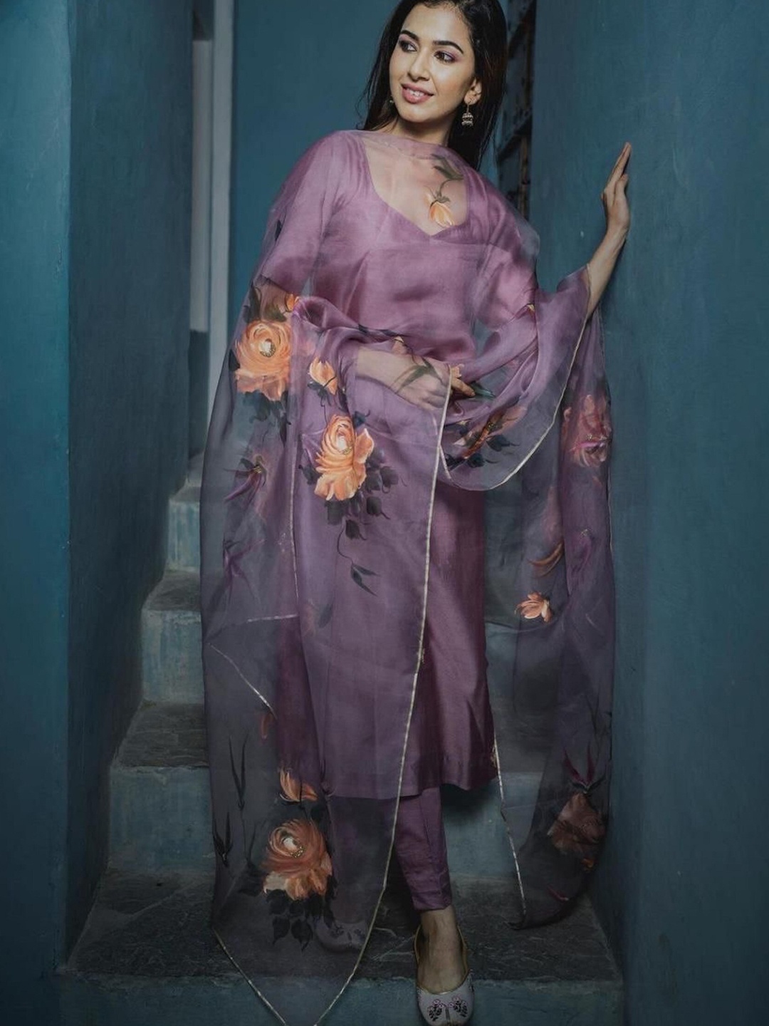 ZEEPKART Kurta with Salwar & With Dupatta, Purple