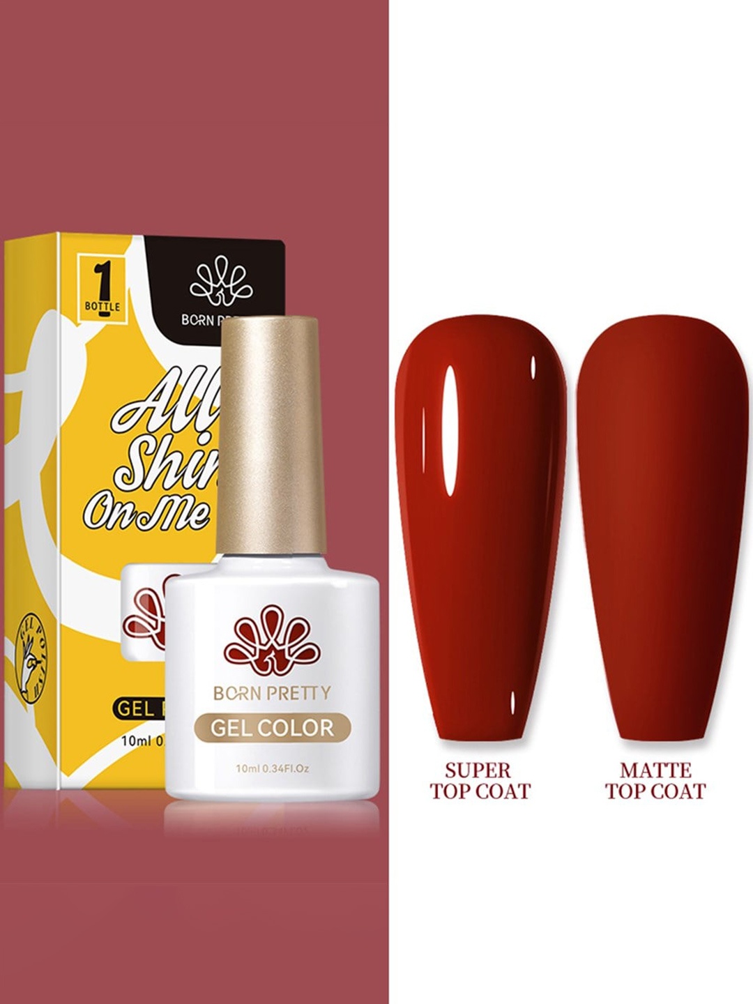 BORN PRETTY All Shine On Me Long Lasting Soak-Off Gel Nail Polish 10 ml - Shade CG082, Red
BORN PRETTY All Shine On Me Long Lasting Soak-Off Gel Nail Polish 10 ml - Shade CG082, Red