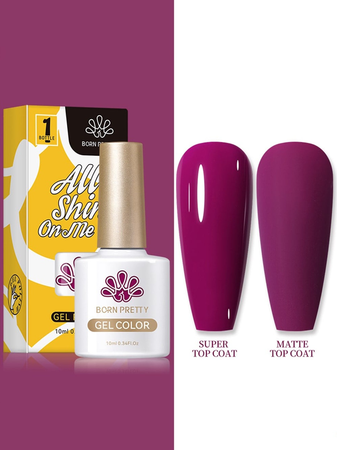BORN PRETTY All Shine On Me Long Lasting Soak-Off Gel Nail Polish 10 ml - Shade CG092, Purple
BORN PRETTY All Shine On Me Long Lasting Soak-Off Gel Nail Polish 10 ml - Shade CG092, Purple