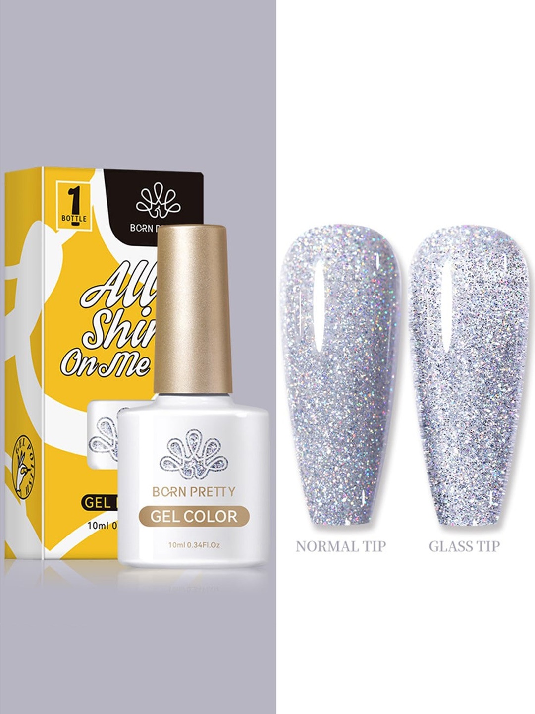 BORN PRETTY All Shine On Me Long Lasting Soak-Off Gel Nail Polish 10 ml - Shade CG101, Silver
BORN PRETTY All Shine On Me Long Lasting Soak-Off Gel Nail Polish 10 ml - Shade CG101, Silver