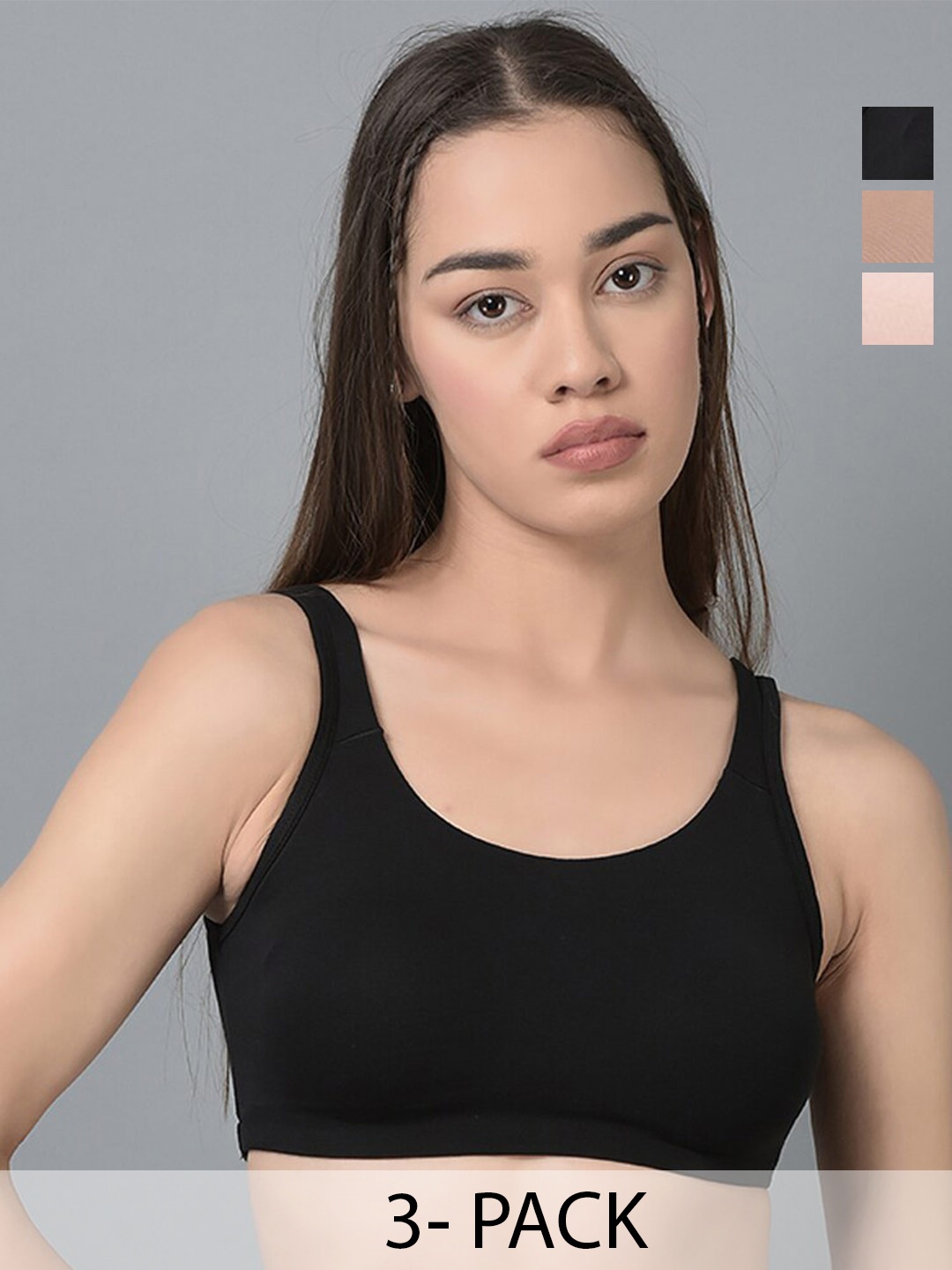 Dollar Missy Pack of 3 Women Wire-Free Moulded Sports Bra DSP-3002-BK-LP-SK-PO3, Black
Dollar Missy Pack of 3 Women Wire-Free Moulded Sports Bra DSP-3002-BK-LP-SK-PO3, Black