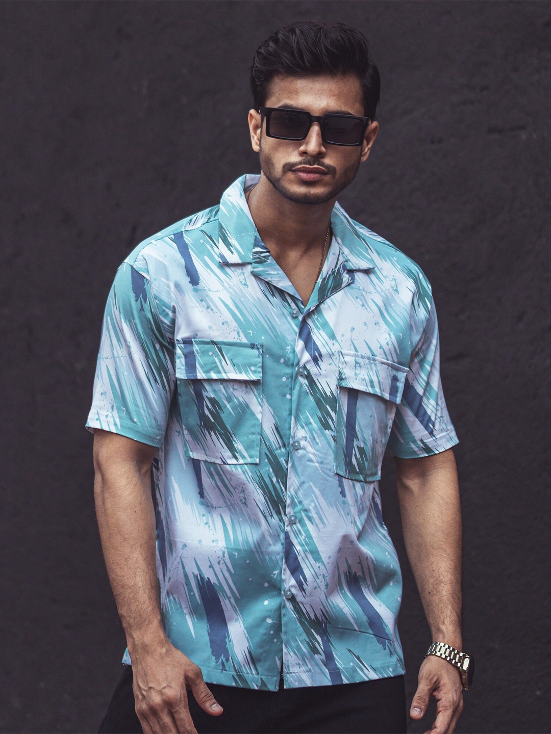 Maniac Classic Abstract Spread Collar Chest Pocket Half Sleeve Cotton Casual Shirt, Green
Maniac Classic Abstract Spread Collar Chest Pocket Half Sleeve Cotton Casual Shirt, Green