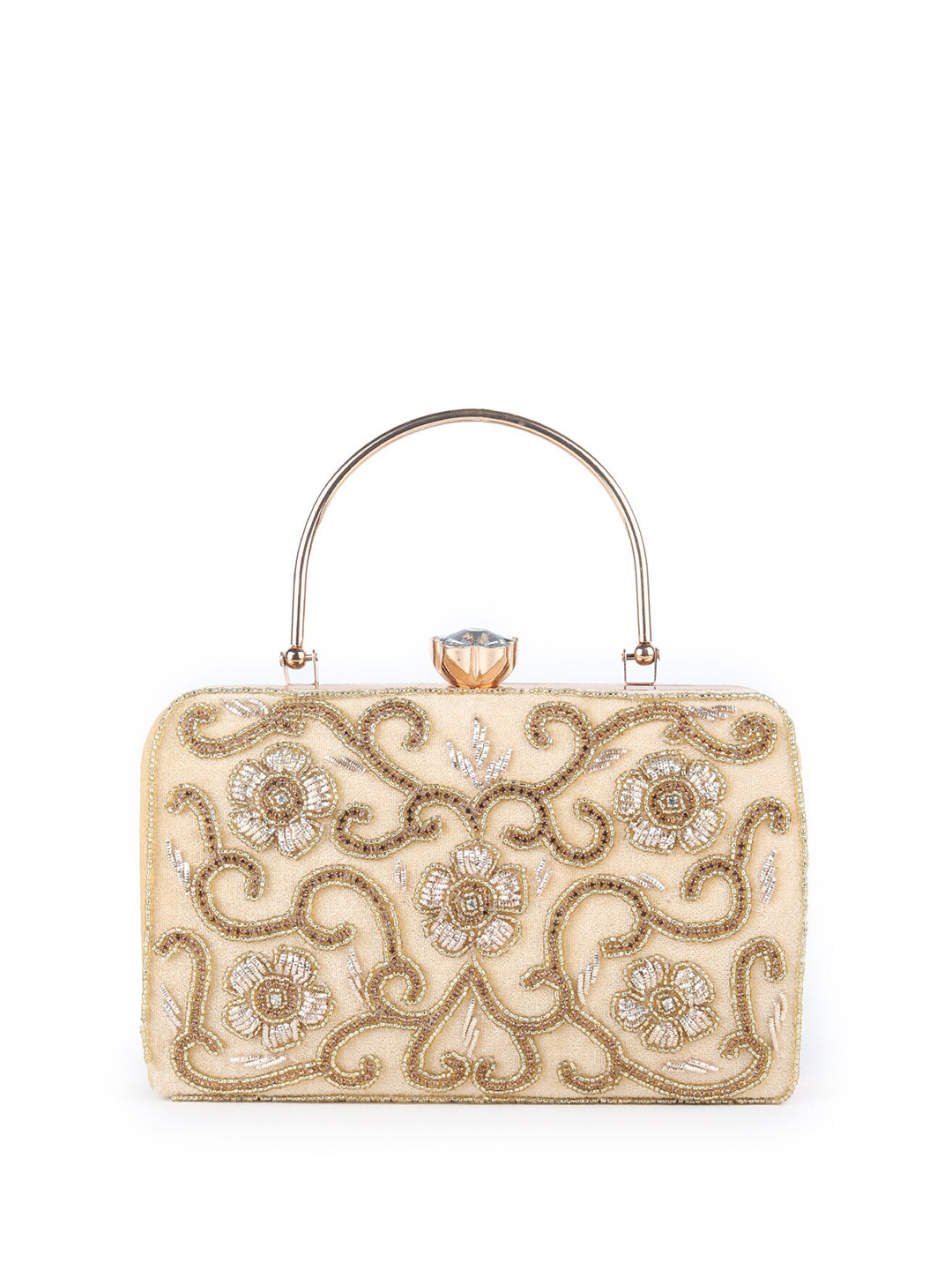 ODETTE Embroidered Purse Clutch, Beige
ODETTE Embroidered Purse Clutch, Beige