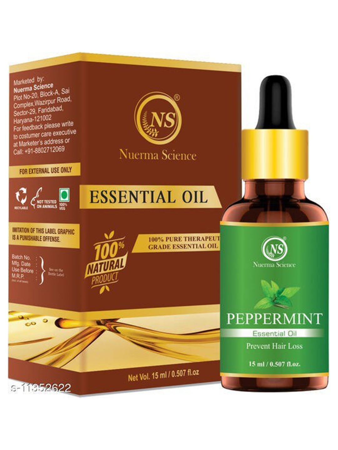 Nuerma Science 100% Pure Therapeutic Peppermint Essential Oil to Prevent Hair Loss - 15 ml, Green
Nuerma Science 100% Pure Therapeutic Peppermint Essential Oil to Prevent Hair Loss - 15 ml, Green