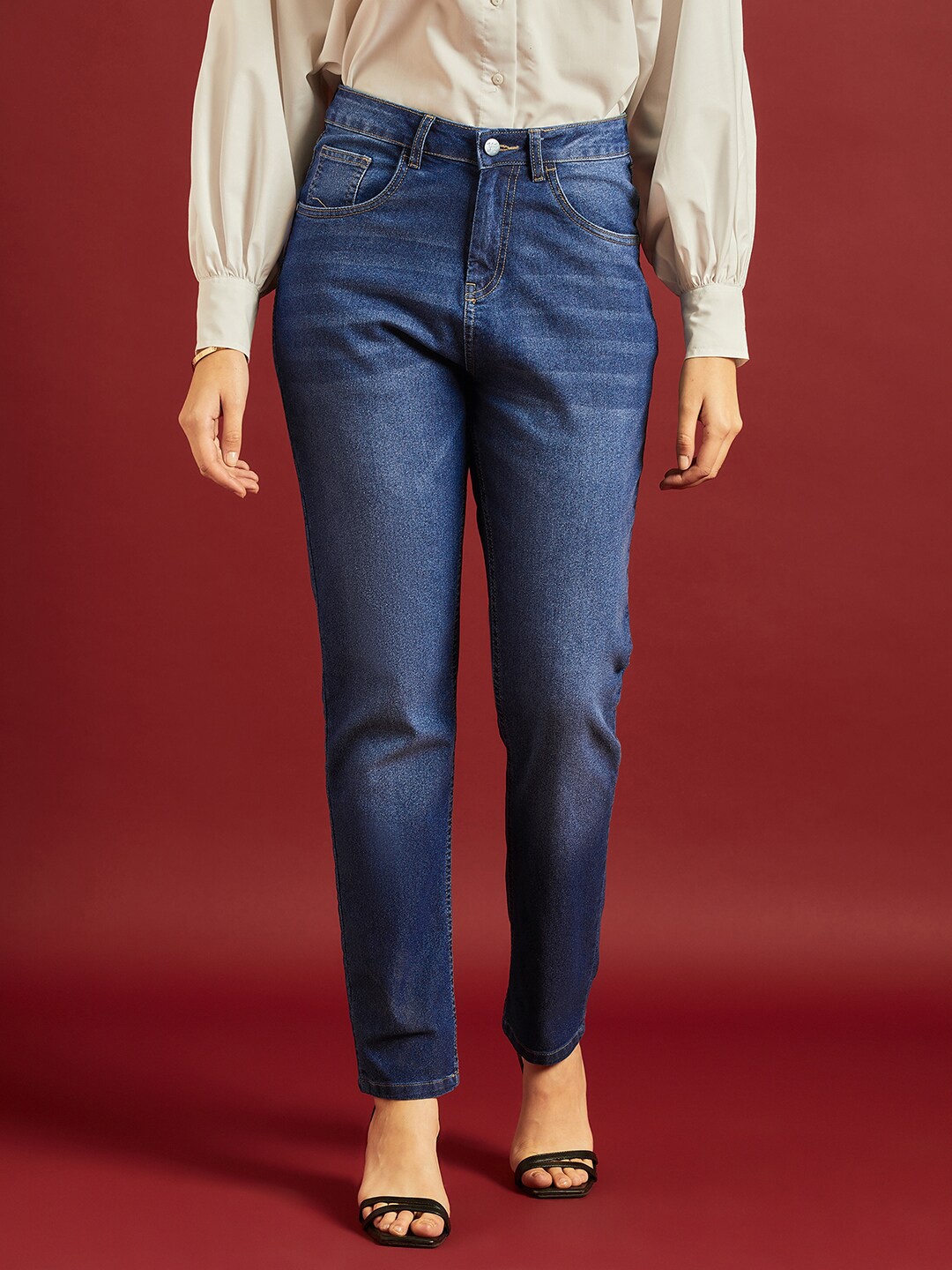 all about you Women Comfort Boyfriend Fit High-Rise Light Fade Stretchable Jeans, Blue
all about you Women Comfort Boyfriend Fit High-Rise Light Fade Stretchable Jeans, Blue