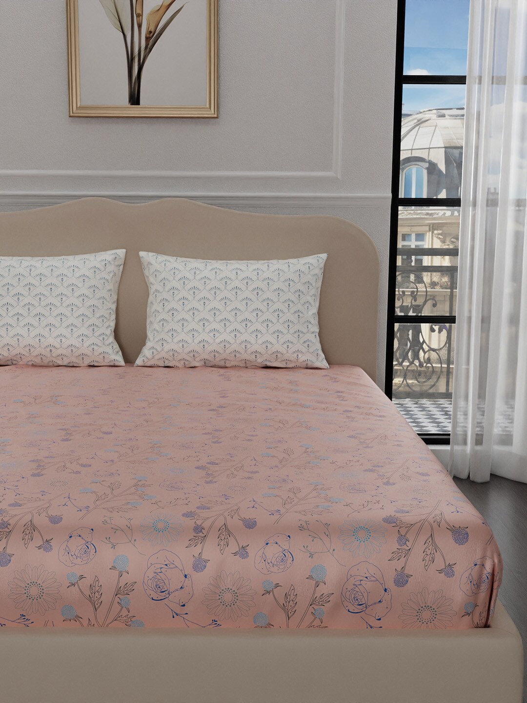 Stoa Paris Elegance Peach & White Floral 300 TC King Satin Bedsheet With 2 Pillow Covers
Stoa Paris Elegance Peach & White Floral 300 TC King Satin Bedsheet With 2 Pillow Covers