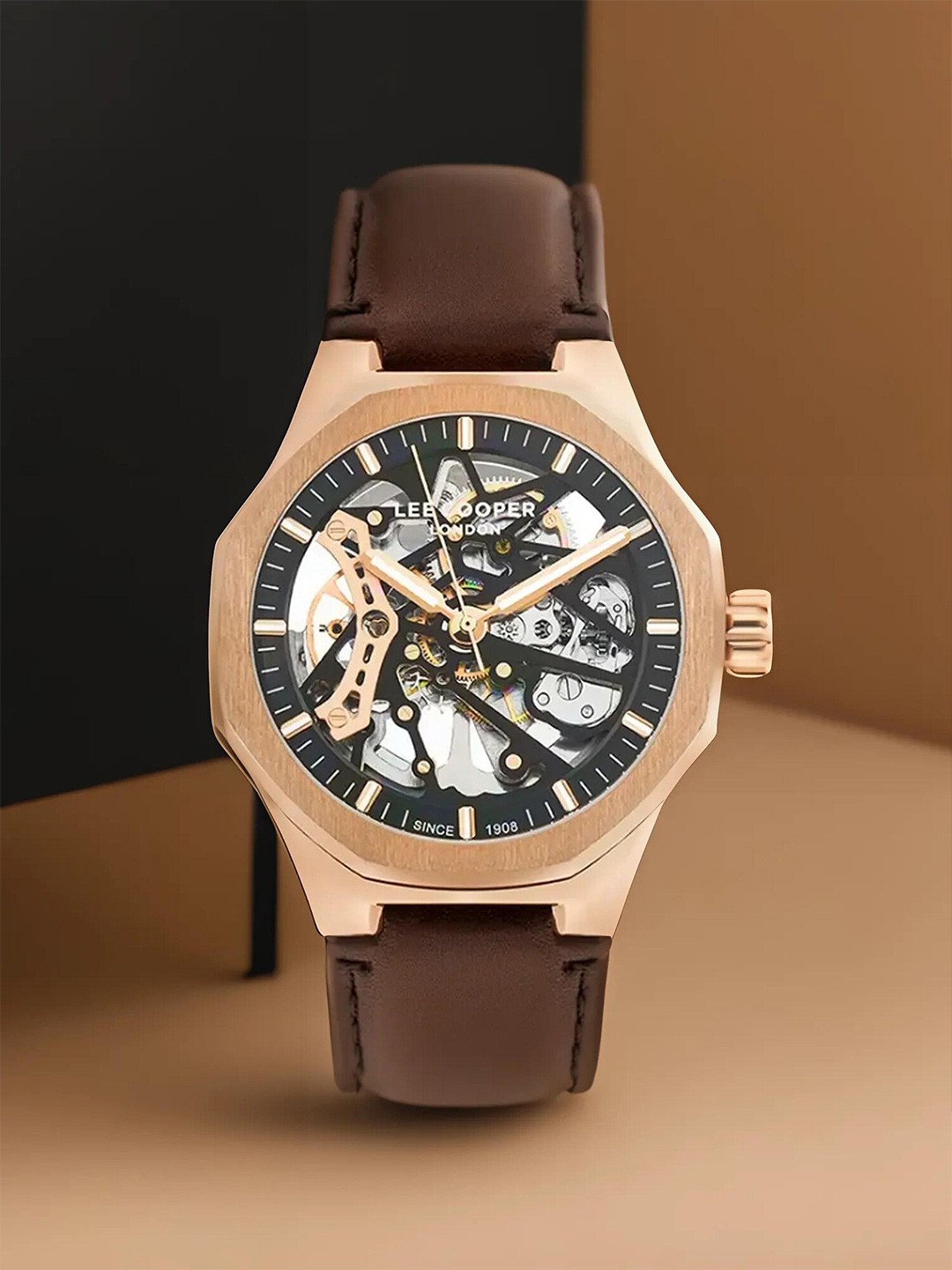 Lee Cooper Men Skeleton Dial Analogue Automatic Motion Powered Watch LC07904.454, Brown
Lee Cooper Men Skeleton Dial Analogue Automatic Motion Powered Watch LC07904.454, Brown