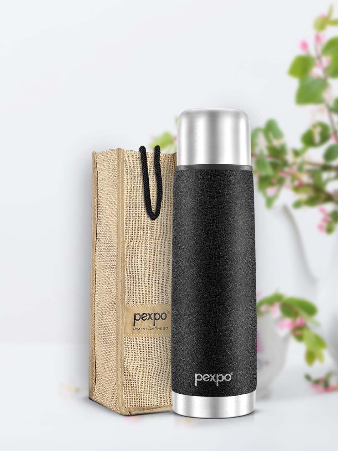 Pexpo Flamingo ISI Certified Thermosteel Hot & Cold flask Insulated Water Bottle 500ml, Black
Pexpo Flamingo ISI Certified Thermosteel Hot & Cold flask Insulated Water Bottle 500ml, Black