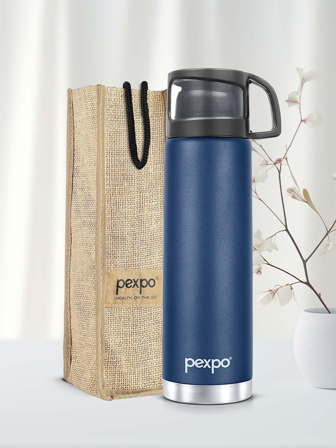 Pexpo Fererro Blue ISI Certified Thermosteel Hot and Cold Flask Water Bottle 1000ml, Navy blue
Pexpo Fererro Blue ISI Certified Thermosteel Hot and Cold Flask Water Bottle 1000ml, Navy blue