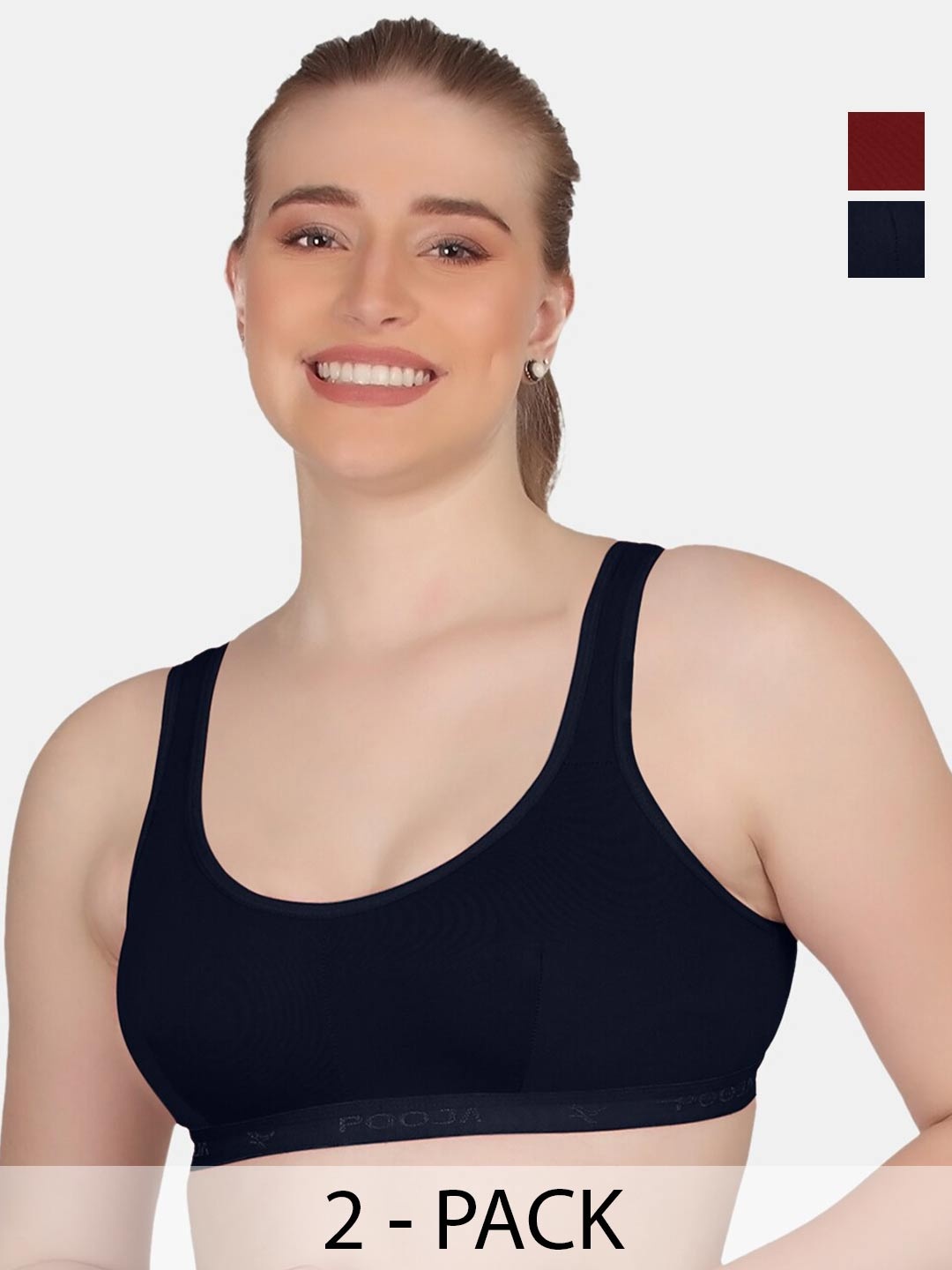 POOJA RAGENEE Plus Size Pack Of 2 Non Padded Cotton T-Shirt Bras With All Day Comfort, Navy blue
POOJA RAGENEE Plus Size Pack Of 2 Non Padded Cotton T-Shirt Bras With All Day Comfort, Navy blue