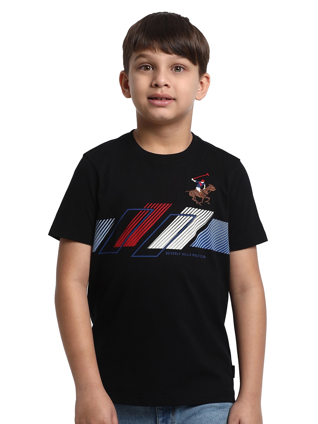 Beverly Hills Polo Club Boys Graphic Round Neck Short Sleeves Pure Cotton T-shirt, Black
Beverly Hills Polo Club Boys Graphic Round Neck Short Sleeves Pure Cotton T-shirt, Black