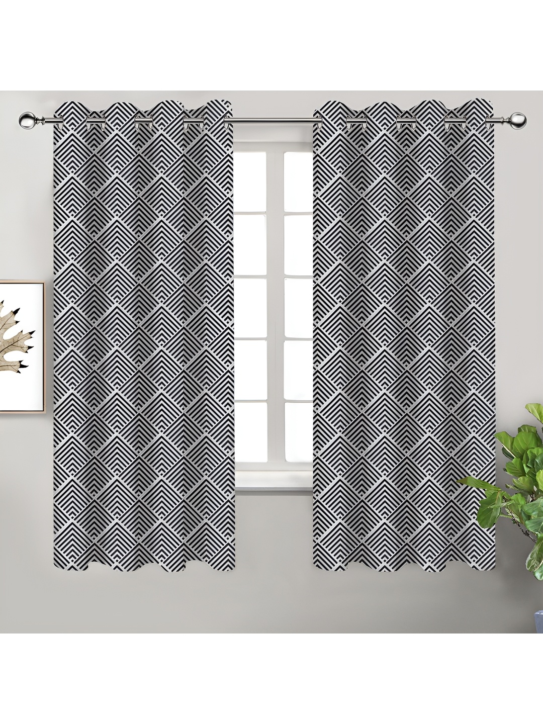 Airwill White & Black 2 Pieces Geometric Printed Cotton Room Darkening Window Curtains
Airwill White & Black 2 Pieces Geometric Printed Cotton Room Darkening Window Curtains