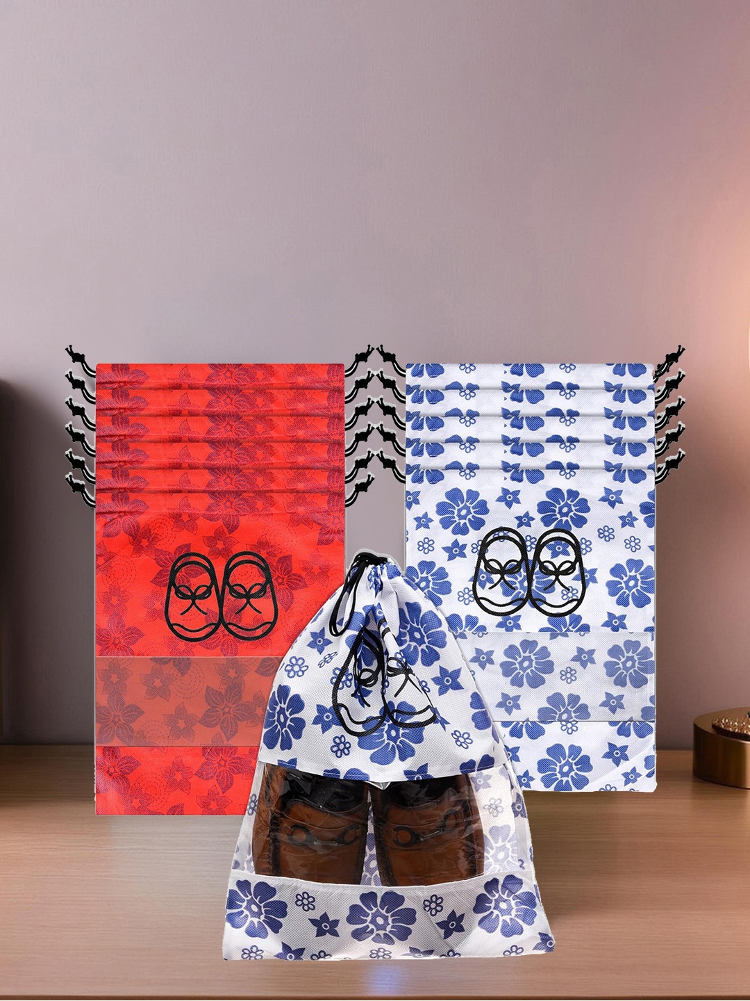 Kuber Industries Set Of 12 Floral Printed Waterproof Shoe Bags With Clear Window, White
Kuber Industries Set Of 12 Floral Printed Waterproof Shoe Bags With Clear Window, White
