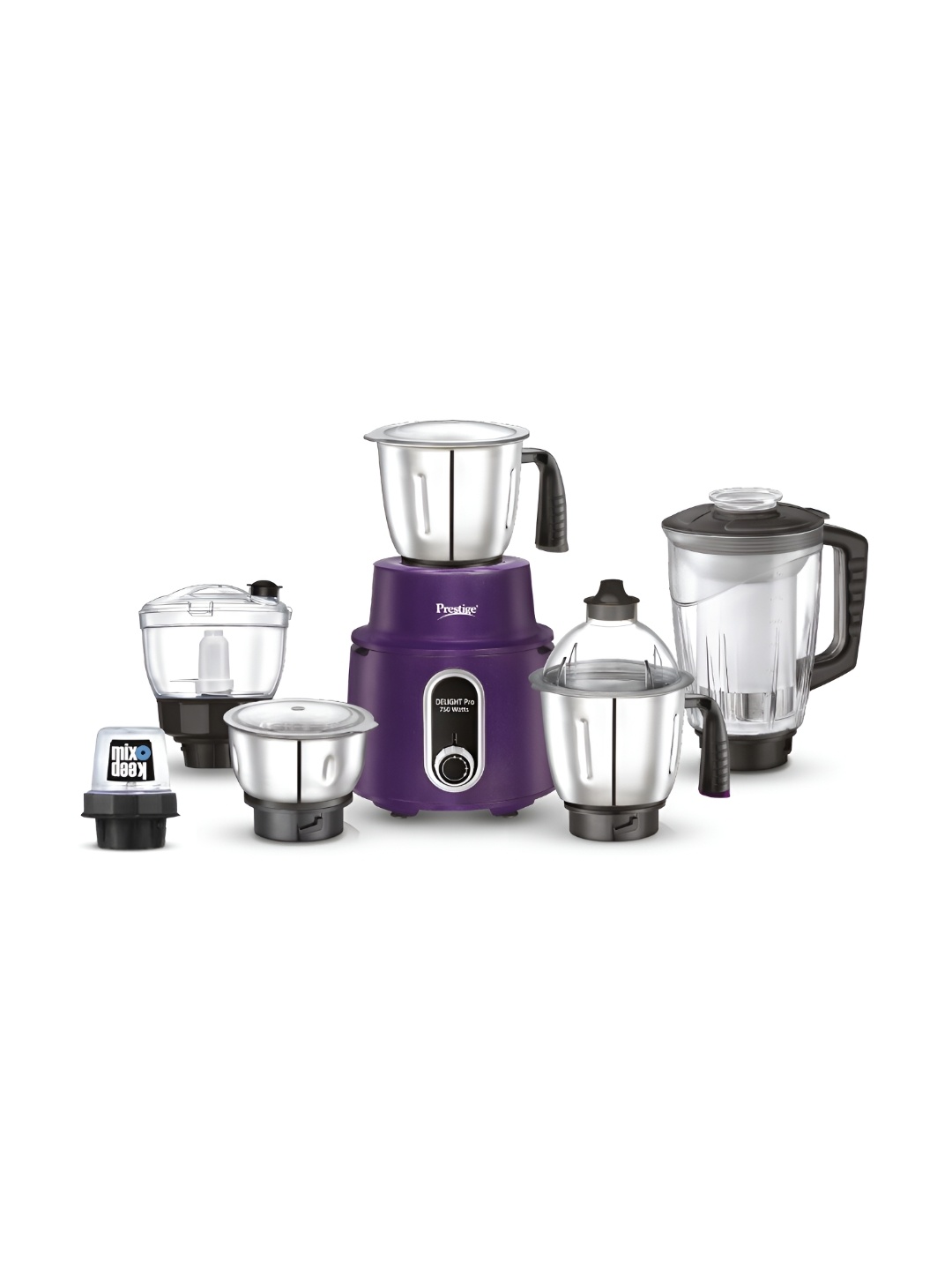 Prestige Purple 6 Pcs Delight Pro 750 W Mixer Grinder 1500 ml-1000 ml-1500 ml-450 ml
Prestige Purple 6 Pcs Delight Pro 750 W Mixer Grinder 1500 ml-1000 ml-1500 ml-450 ml