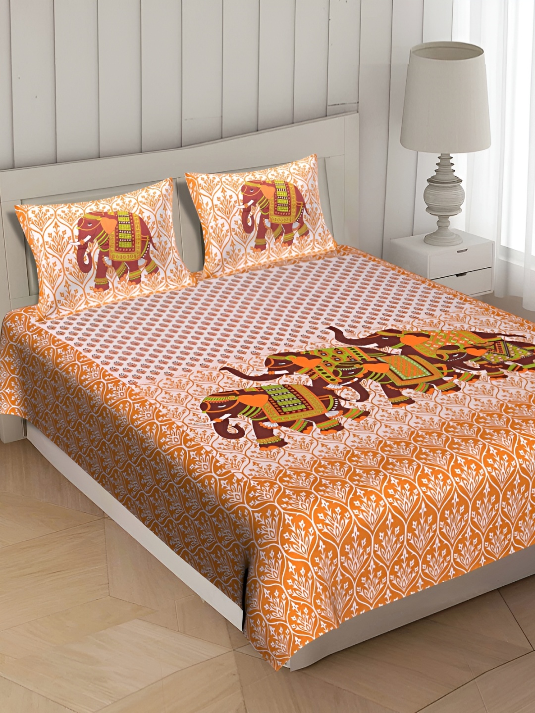 UBANIA COLLECTION Orange Ethnic Printed 120 TC Cotton Queen Bedsheet with 2 Pillow Covers
UBANIA COLLECTION Orange Ethnic Printed 120 TC Cotton Queen Bedsheet with 2 Pillow Covers