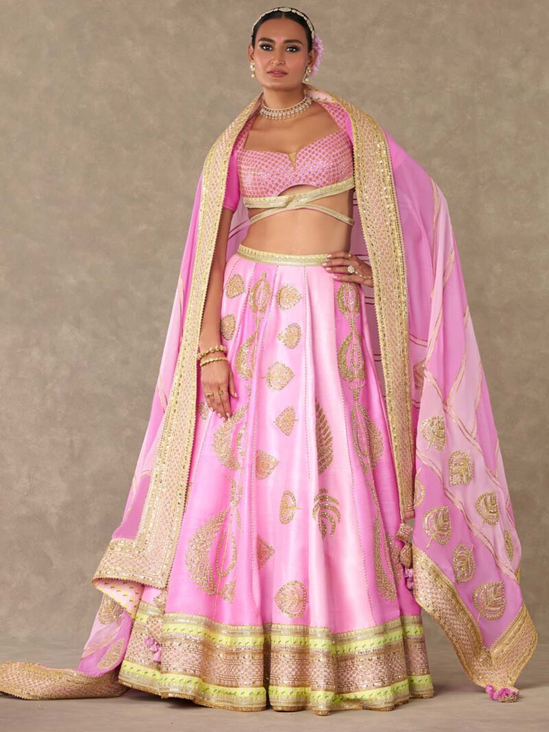 Masaba Ethnic Motifs Embroidered Sequined Ready to Wear Lehenga & Blouse With Dupatta, Pink
Masaba Ethnic Motifs Embroidered Sequined Ready to Wear Lehenga & Blouse With Dupatta, Pink