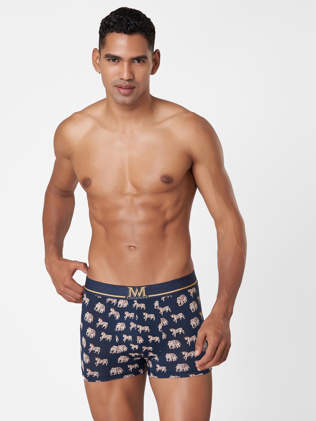 Macroman M-Series Conversational Printed Moisture Wicking Trunk 8903978393469, Navy blue
Macroman M-Series Conversational Printed Moisture Wicking Trunk 8903978393469, Navy blue