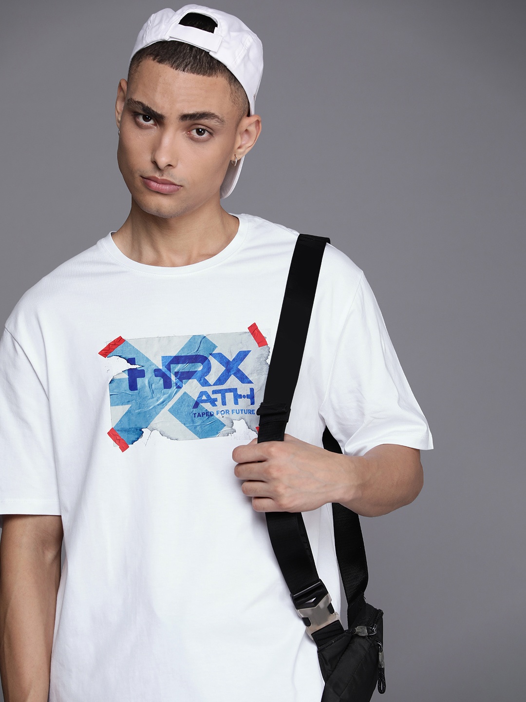 HRX by Hrithik Roshan Taped Pure Cotton Relaxed Fit Printed Drop-Shoulder Sleeves T-shirt, White
HRX by Hrithik Roshan Taped Pure Cotton Relaxed Fit Printed Drop-Shoulder Sleeves T-shirt, White