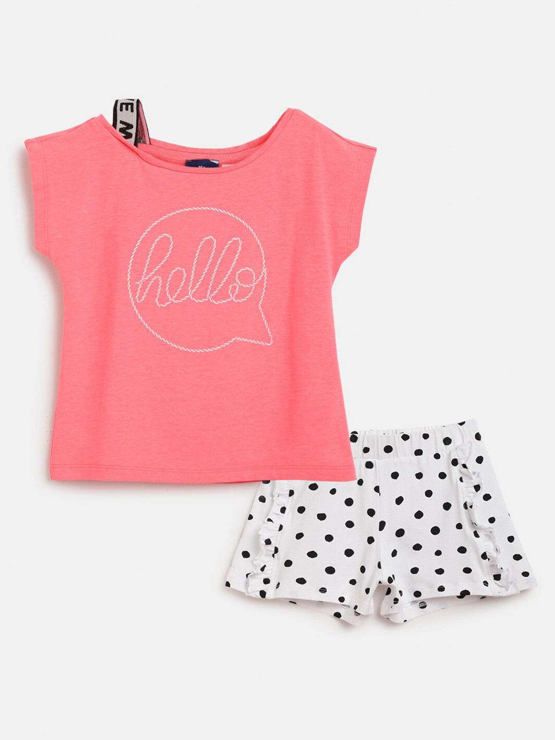 Chicco Girls Polka Dots Printed T-shirt With Shorts, White 
Chicco Girls Polka Dots Printed T-shirt With Shorts, White