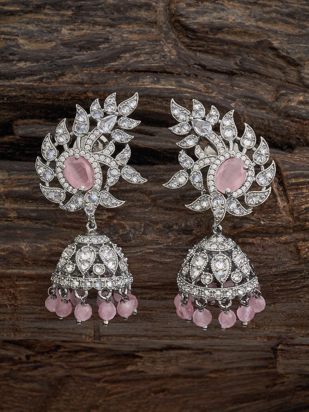 Kushal's Fashion Jewellery Rhodium Plated Cubic Zirconia Dome Shaped Jhumkas, Pink
Kushal's Fashion Jewellery Rhodium Plated Cubic Zirconia Dome Shaped Jhumkas, Pink