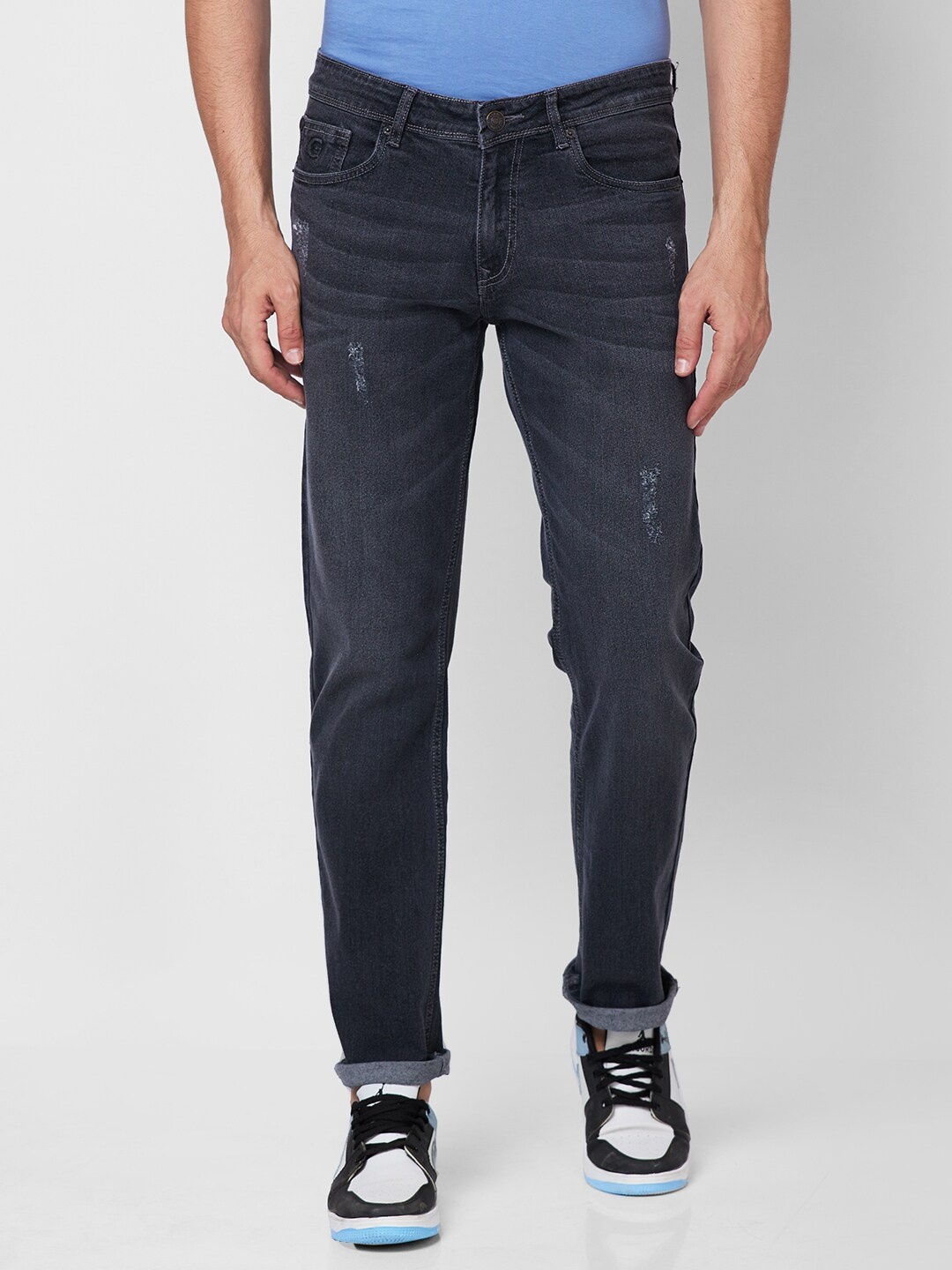 GIORDANO Men Straight Fit Mildly Distressed Light Fade Stretchable Jeans, Black
GIORDANO Men Straight Fit Mildly Distressed Light Fade Stretchable Jeans, Black