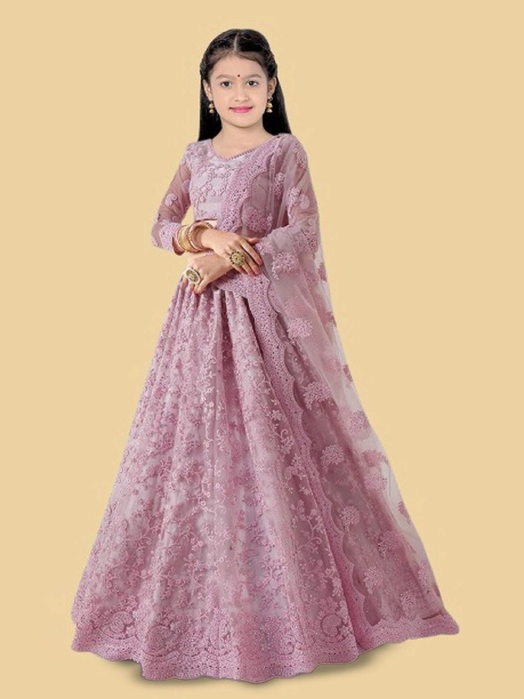 BAESD Girls Embellished Semi-Stitched Lehenga & Unstitched Blouse With Dupatta, Pink
BAESD Girls Embellished Semi-Stitched Lehenga & Unstitched Blouse With Dupatta, Pink