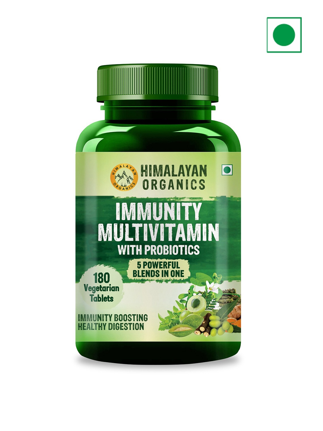 Himalayan Organics Immunity Multivitamin Tablets For Immunity Boosting - 180 Tablets, Green
Himalayan Organics Immunity Multivitamin Tablets For Immunity Boosting - 180 Tablets, Green