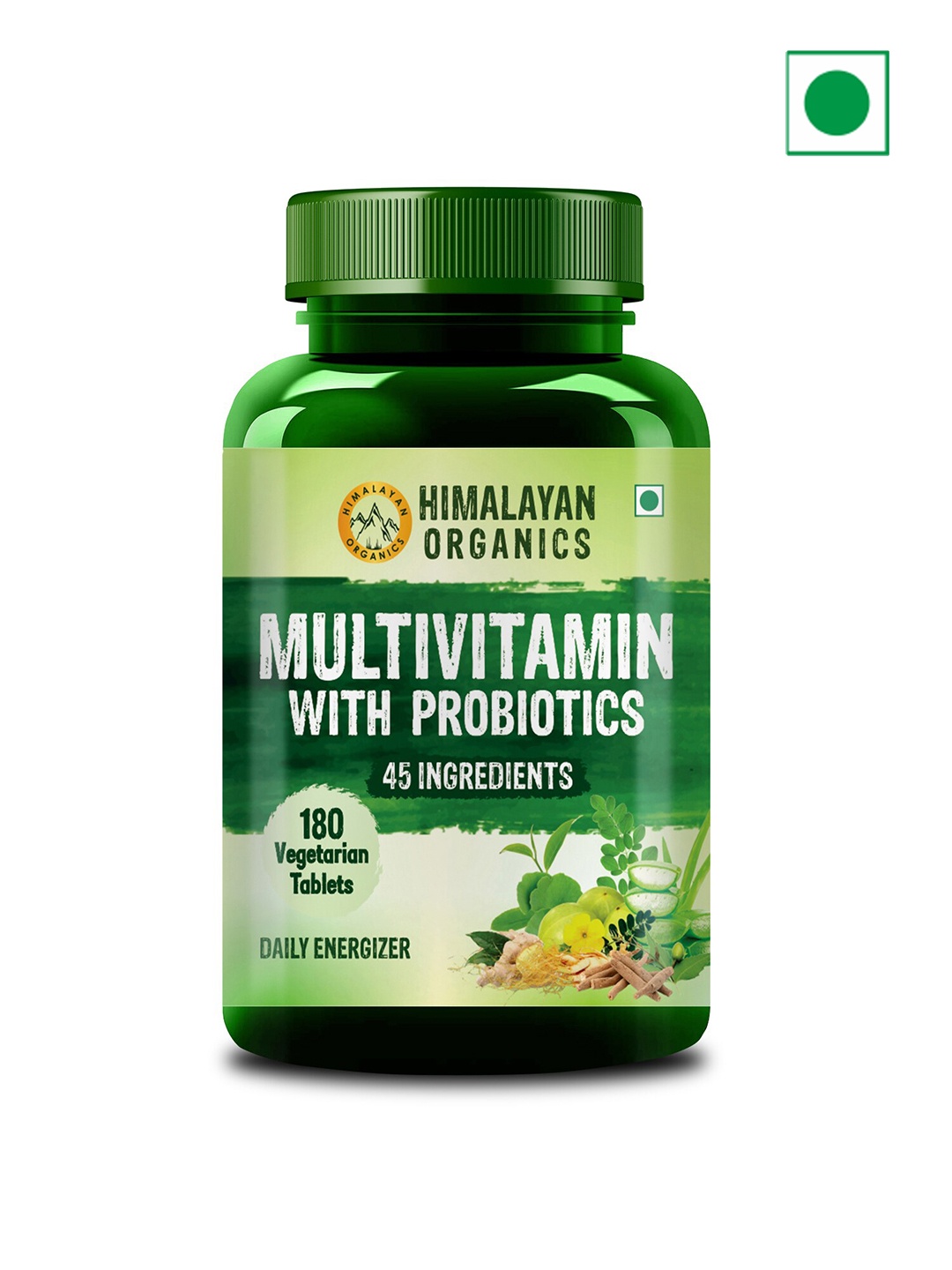 Himalayan Organics Daily Energizer Multivitamin with Probiotics 258 g - 180 Tablets, Green
Himalayan Organics Daily Energizer Multivitamin with Probiotics 258 g - 180 Tablets, Green