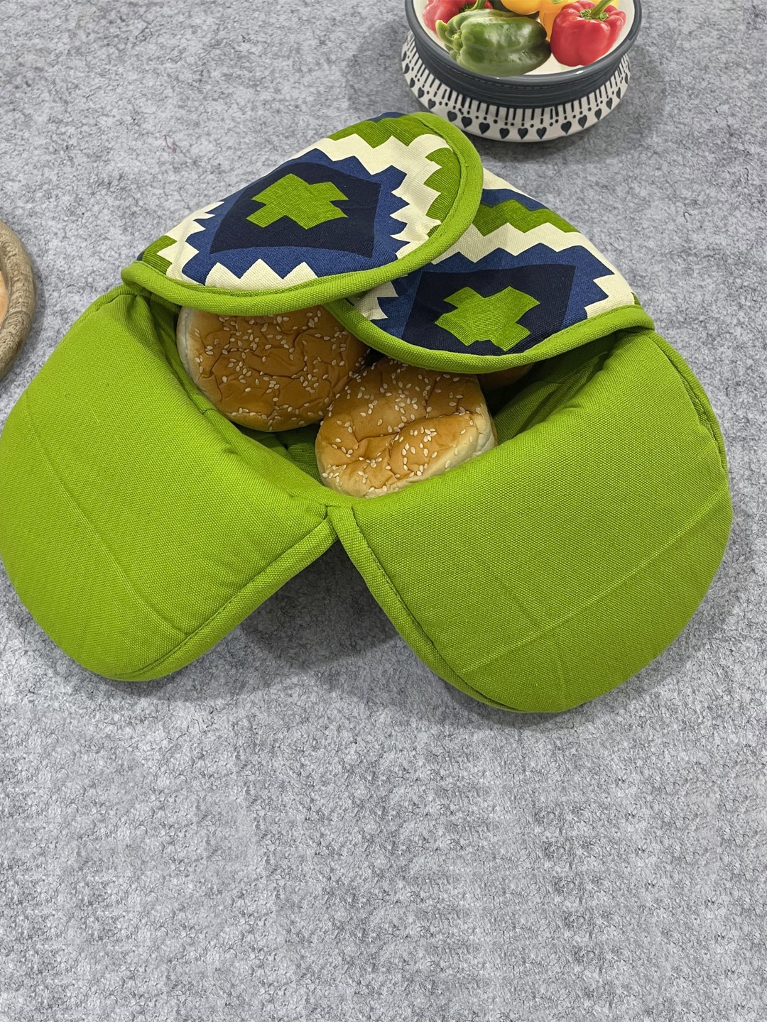 SWAYAM Green Wood Microwave Safe Cane Bread Basket With Cotton Foam Filled Cover
SWAYAM Green Wood Microwave Safe Cane Bread Basket With Cotton Foam Filled Cover