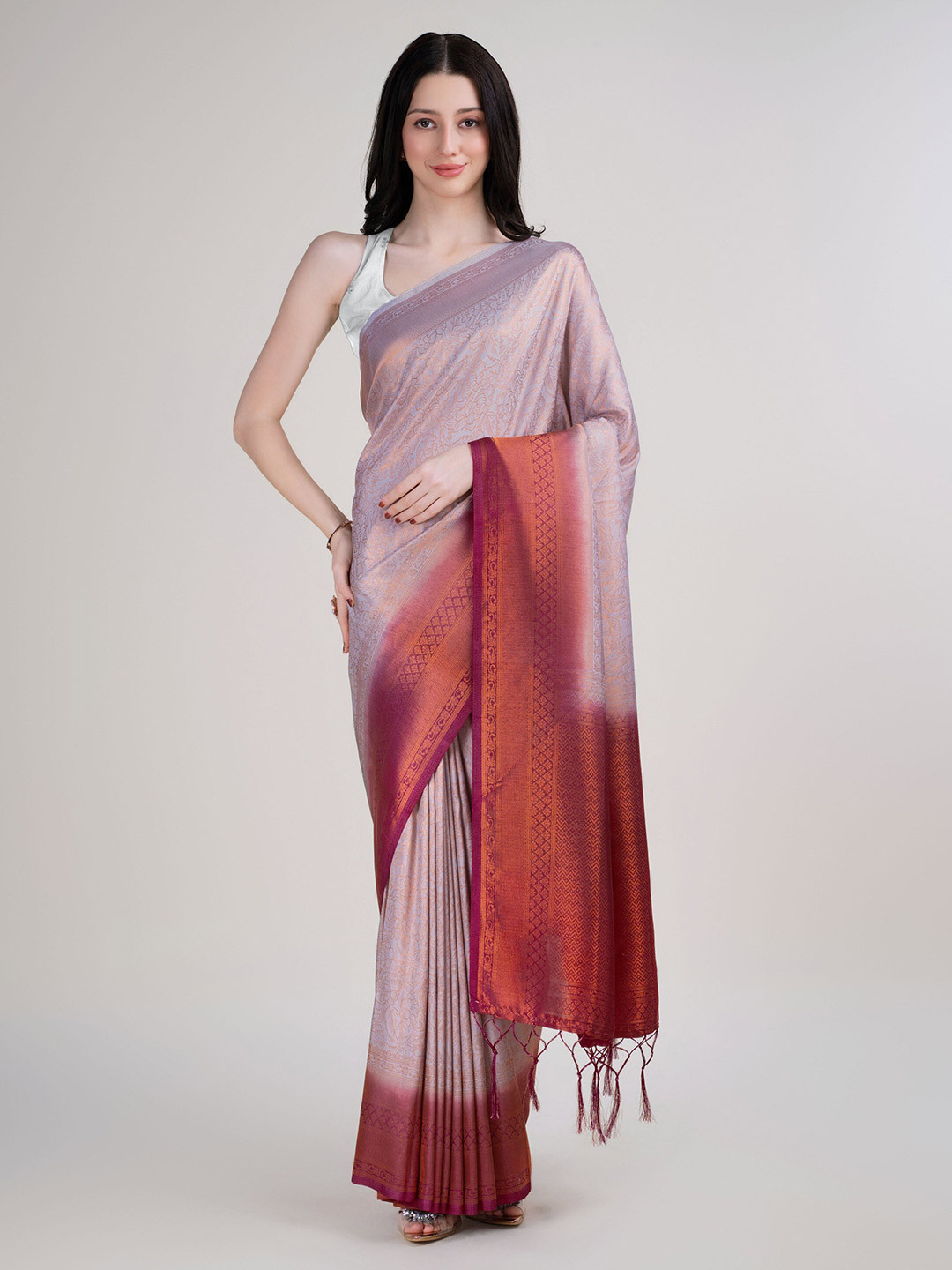 Anouk Floral Printed Woven Design Pure Silk Tussar Saree, Cream
Anouk Floral Printed Woven Design Pure Silk Tussar Saree, Cream