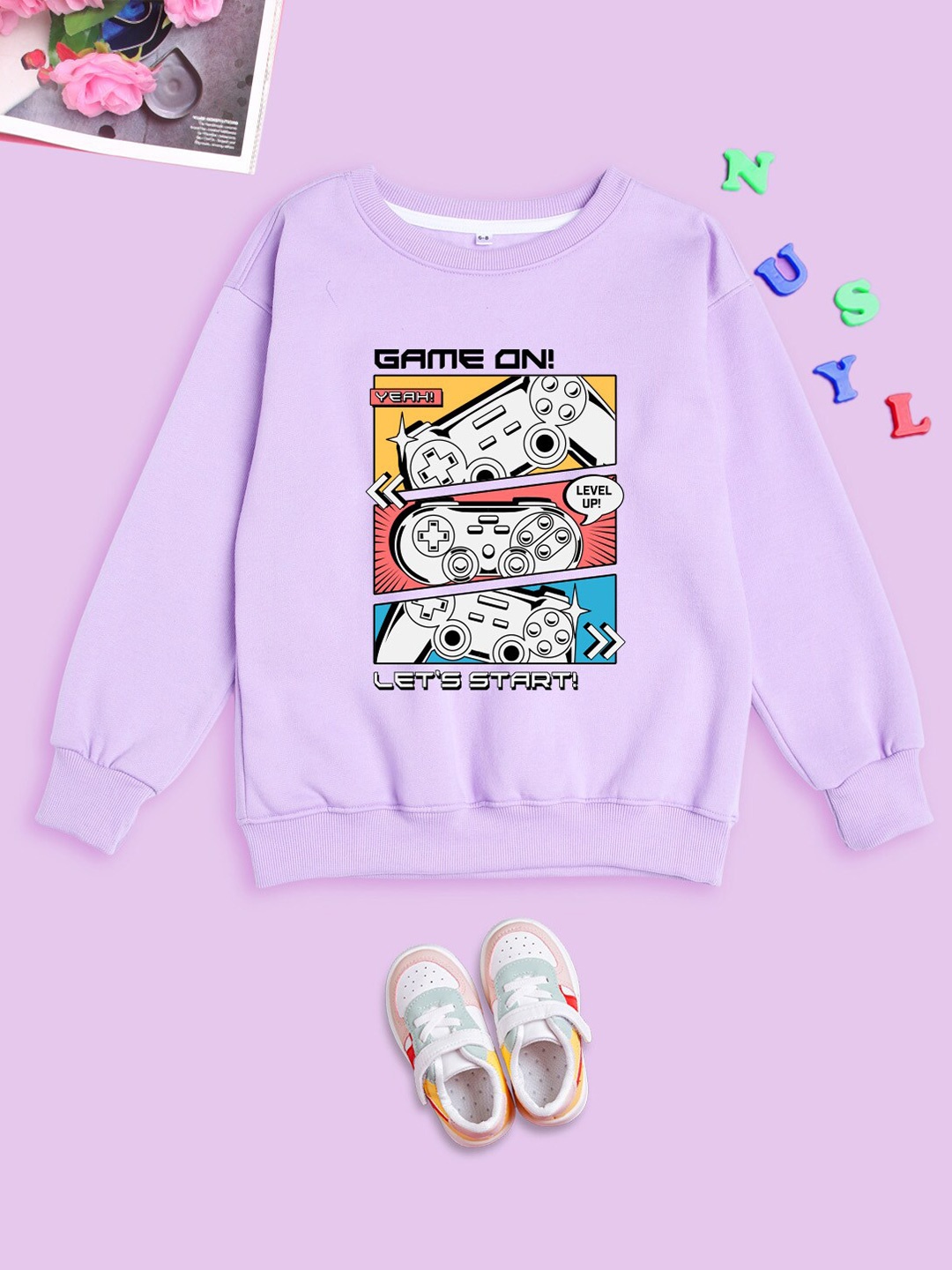 BAESD Kids Graphic Printed Round Neck Long Sleeves Fleece Pullover Oversized Sweatshirt, Purple
BAESD Kids Graphic Printed Round Neck Long Sleeves Fleece Pullover Oversized Sweatshirt, Purple