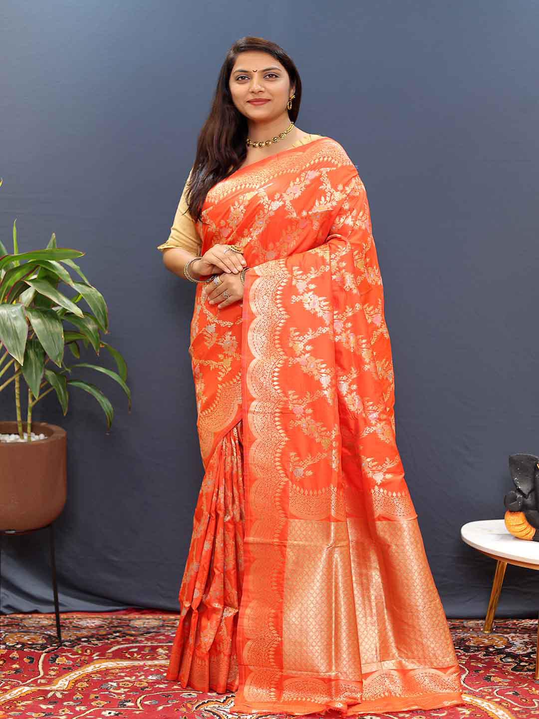 Mitera Woven Design Zari Art Silk Saree, Orange
Mitera Woven Design Zari Art Silk Saree, Orange