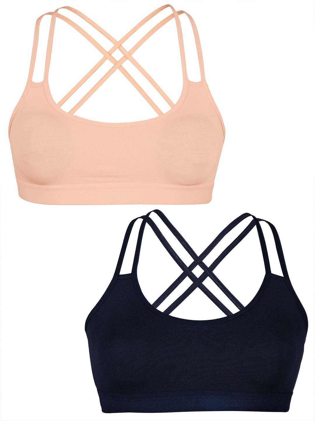 DChica Girls Pack Of 2 Full Coverage Lightly Padded Workout Bra With All Day Comfort, Navy blue
DChica Girls Pack Of 2 Full Coverage Lightly Padded Workout Bra With All Day Comfort, Navy blue