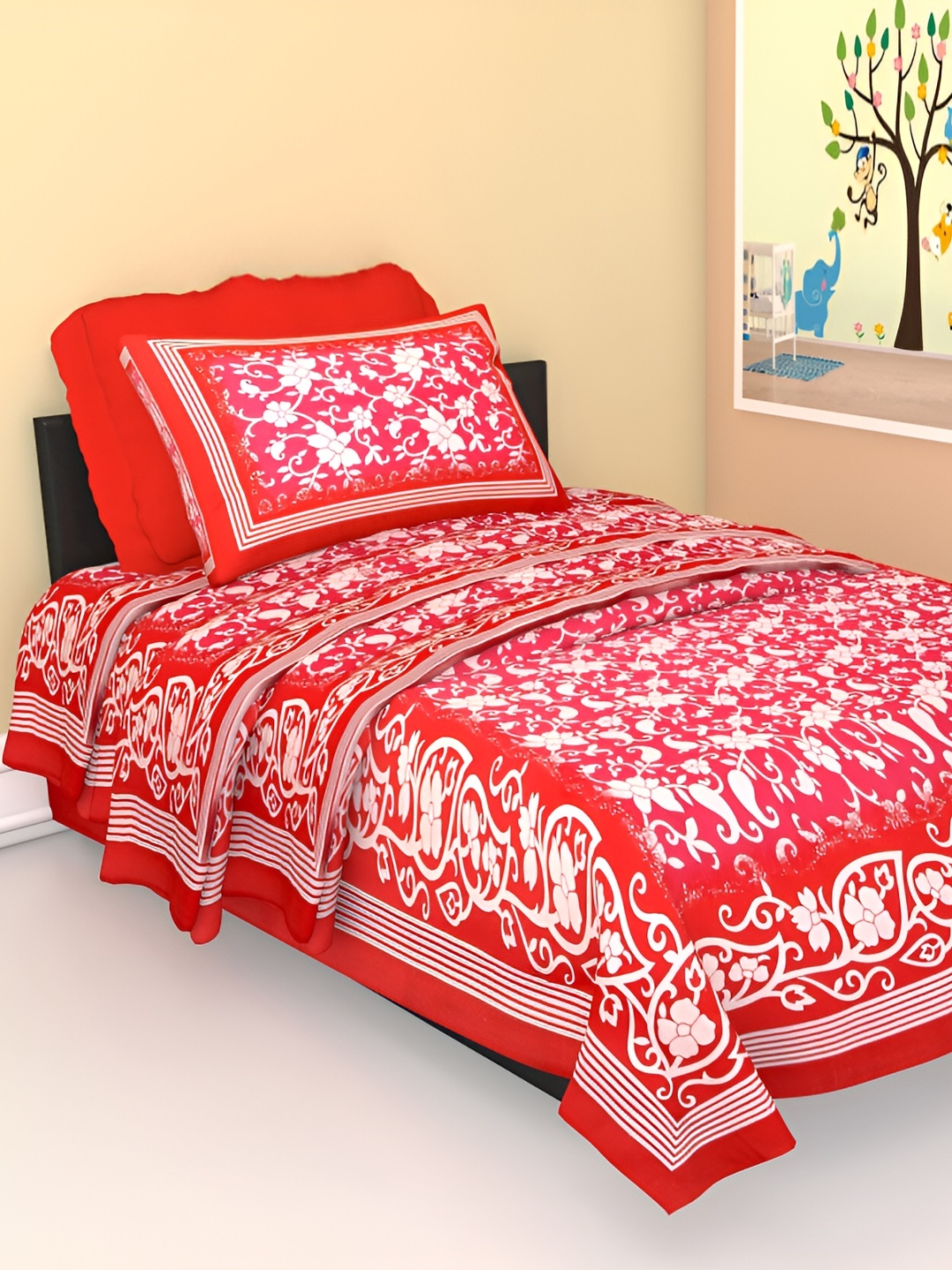 UBANIA COLLECTION Red & White Printed Cotton 144 TC Single Bedsheet With 1 Pillow Cover
UBANIA COLLECTION Red & White Printed Cotton 144 TC Single Bedsheet With 1 Pillow Cover