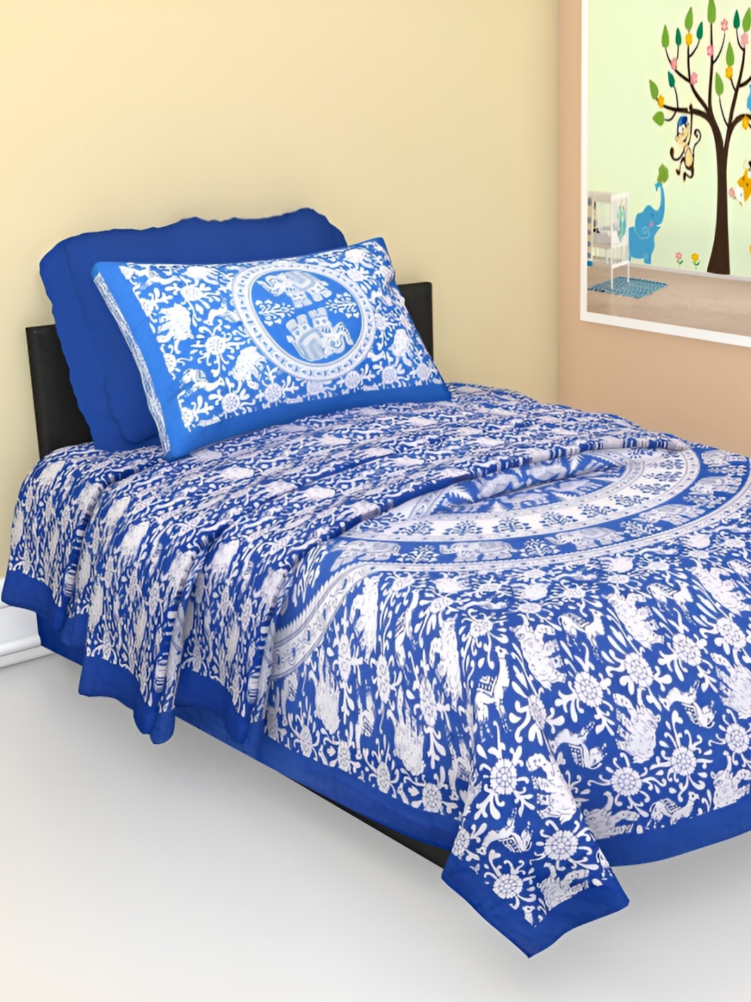 UBANIA COLLECTION Blue & White Printed Cotton 144 TC Single Bedsheet With Pillow Cover
UBANIA COLLECTION Blue & White Printed Cotton 144 TC Single Bedsheet With Pillow Cover