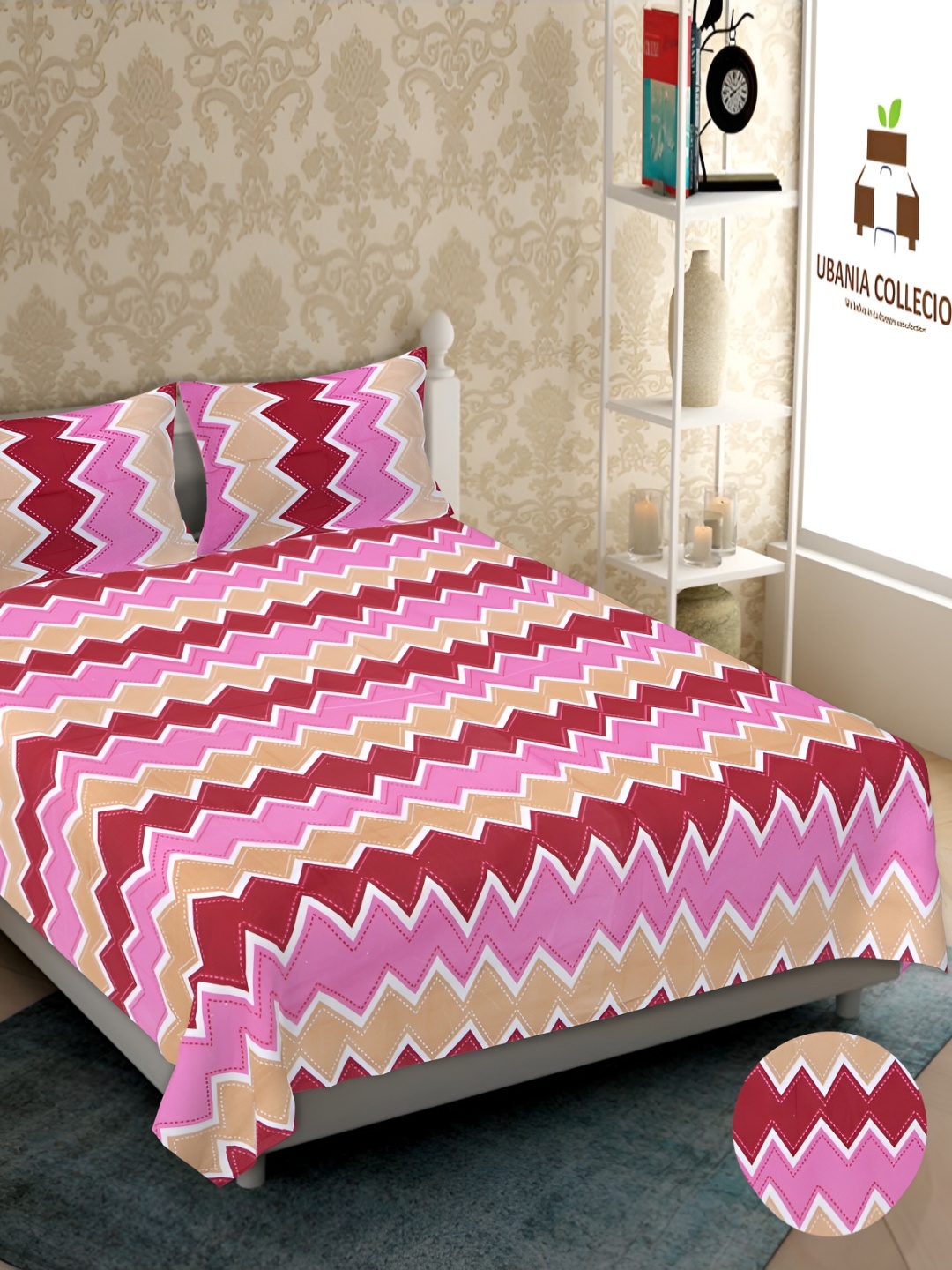 UBANIA COLLECTION Pink & Red Printed Cotton 144 TC Queen Bedsheet With 2 Pillow Covers
UBANIA COLLECTION Pink & Red Printed Cotton 144 TC Queen Bedsheet With 2 Pillow Covers