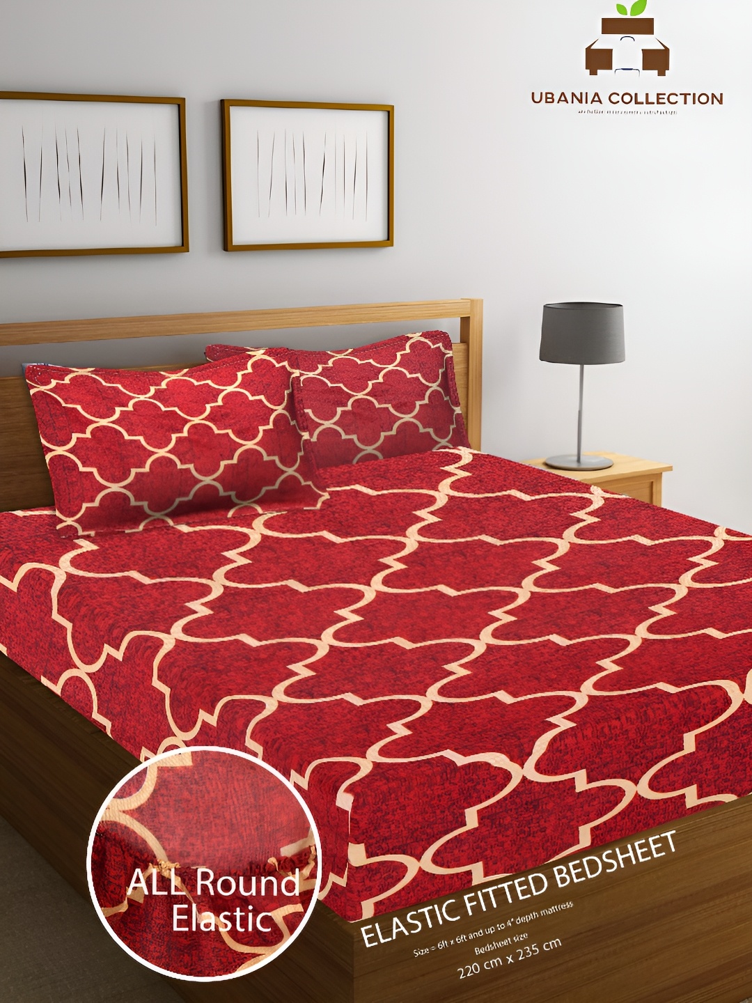 UBANIA COLLECTION Red Printed Cotton 144 TC Double Queen Bedsheet With 2 Pillow Covers
UBANIA COLLECTION Red Printed Cotton 144 TC Double Queen Bedsheet With 2 Pillow Covers