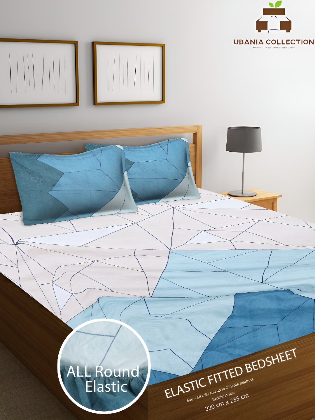 UBANIA COLLECTION White & Blue Printed Cotton 144 TC Queen Bedsheet With 2 Pillow Covers
UBANIA COLLECTION White & Blue Printed Cotton 144 TC Queen Bedsheet With 2 Pillow Covers