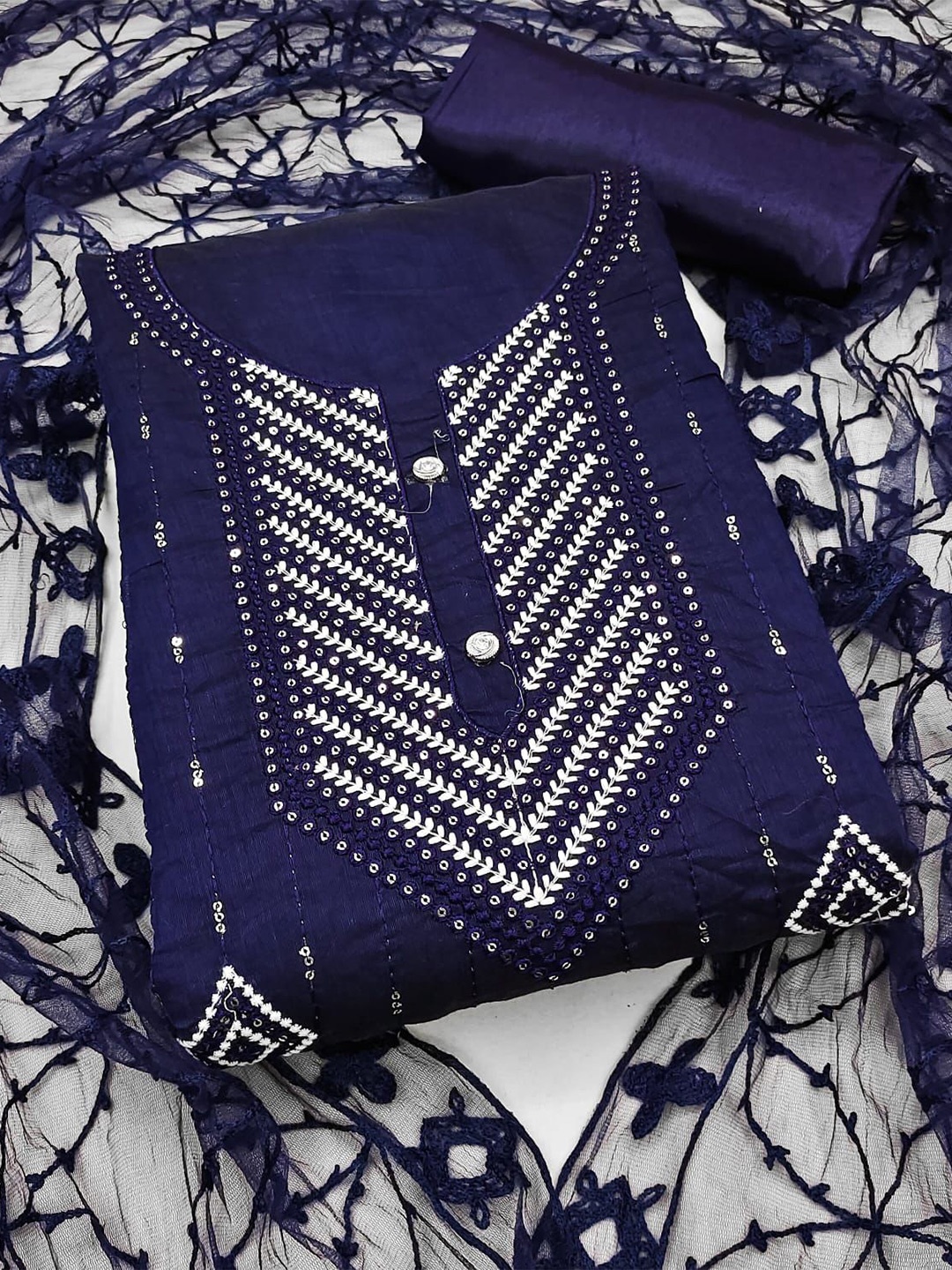 ZEEPKART Ethnic Motifs Embroidered Sequined Unstitched Dress Material, Navy blue
ZEEPKART Ethnic Motifs Embroidered Sequined Unstitched Dress Material, Navy blue