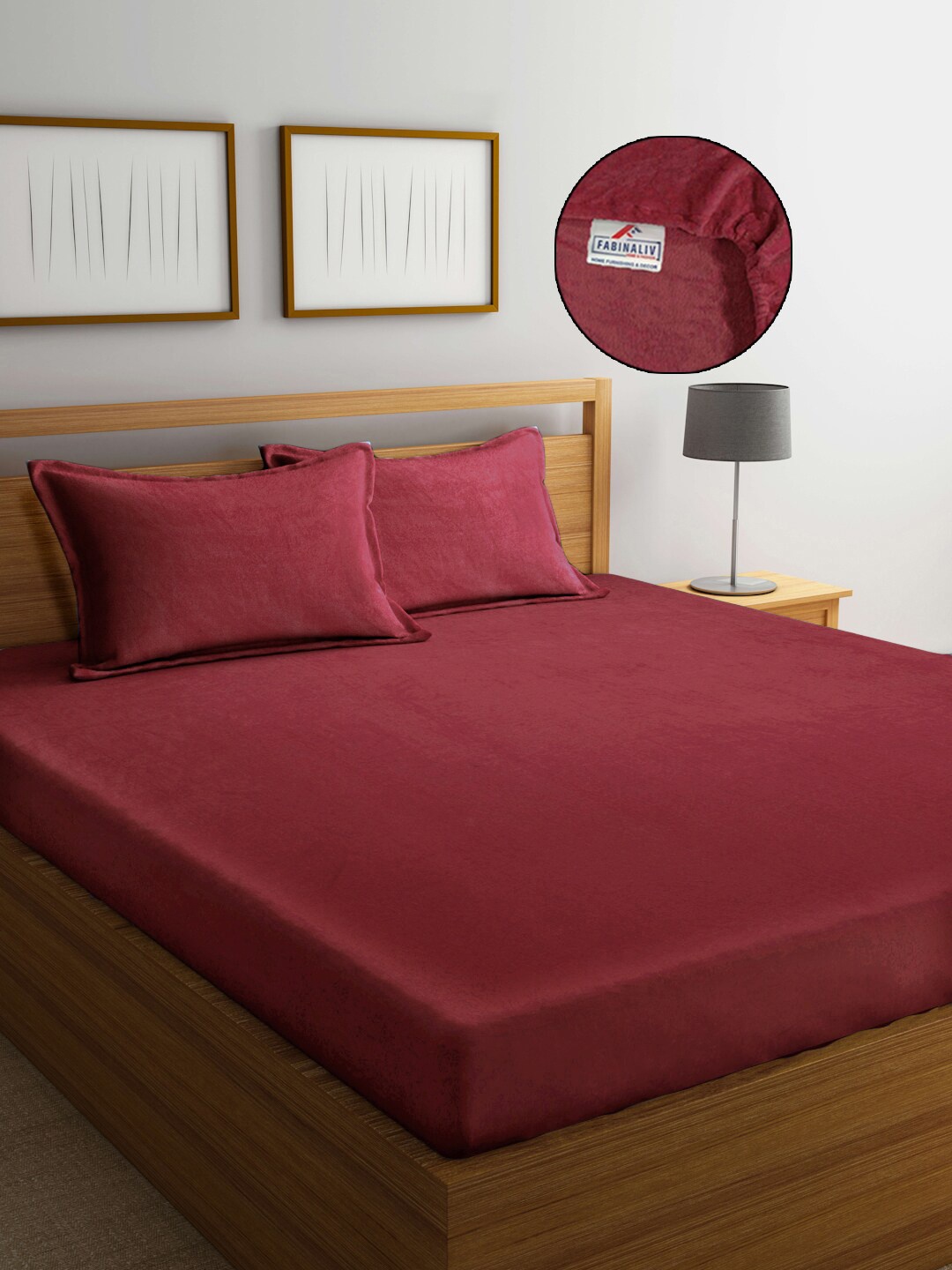 FABINALIV Maroon Solid 300 TC Woollen King Size Fitted Bedsheet & 2 Pillow Covers
FABINALIV Maroon Solid 300 TC Woollen King Size Fitted Bedsheet & 2 Pillow Covers