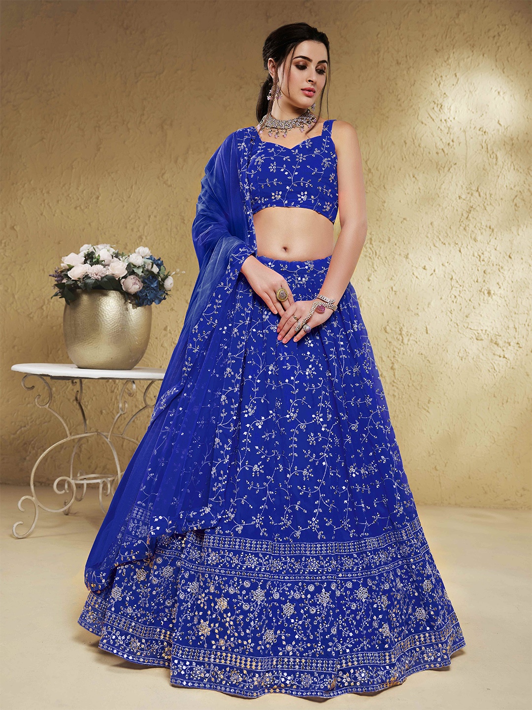 FABPIXELEmbroidered Sequinned Semi Stitched Lehenga & Unstitched Blouse With Dupatta, Blue
FABPIXELEmbroidered Sequinned Semi Stitched Lehenga & Unstitched Blouse With Dupatta, Blue