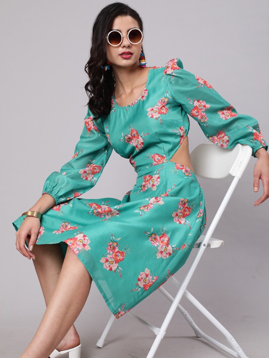 Anouk Floral Print Cut-Out Bishop Sleeves Fit & Flare Cotton Knee Length Dress, Green
Anouk Floral Print Cut-Out Bishop Sleeves Fit & Flare Cotton Knee Length Dress, Green