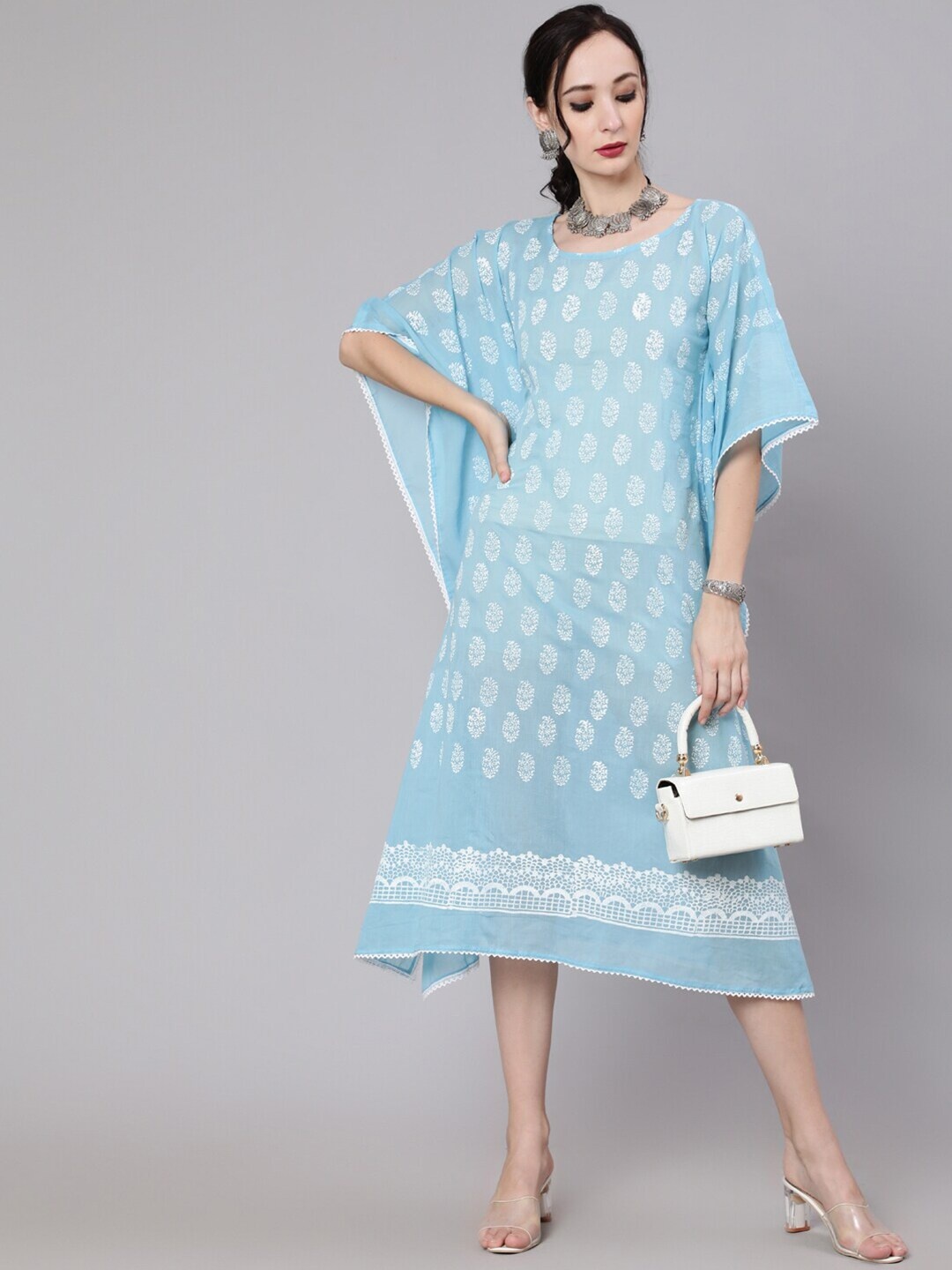 Anouk Ethnic Motifs Print Round Neck Kimono Sleeve Kaftan Midi Casual Dress, Blue
Anouk Ethnic Motifs Print Round Neck Kimono Sleeve Kaftan Midi Casual Dress, Blue