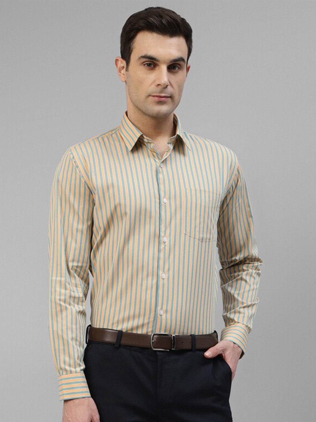 Hancock Original Vertical Striped Pure Cotton Slim Fit Opaque Striped Formal Shirt, Yellow
Hancock Original Vertical Striped Pure Cotton Slim Fit Opaque Striped Formal Shirt, Yellow