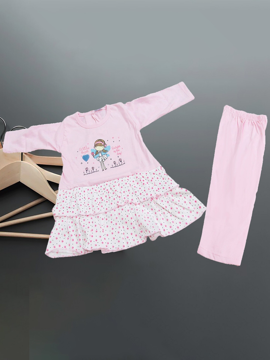BAESD Infant Girls Floral Printed Layered Pure Cotton A-Line Dress With Trousers, Pink
BAESD Infant Girls Floral Printed Layered Pure Cotton A-Line Dress With Trousers, Pink